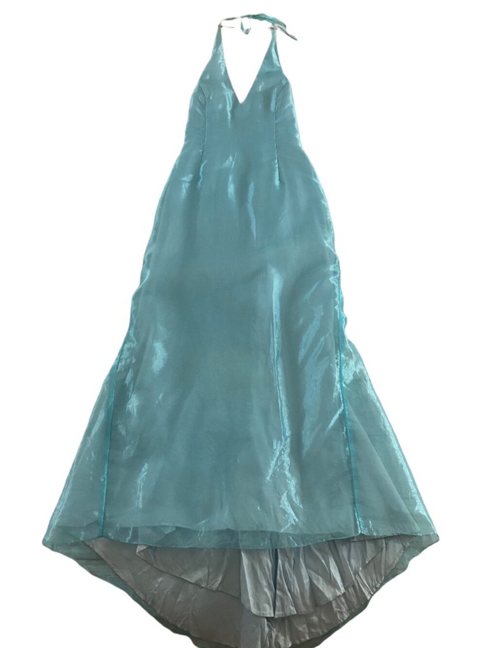 Vintage Jessica McClintock For Gunne Sax 80's Blue Chiffon Mermaid Gown - 11
